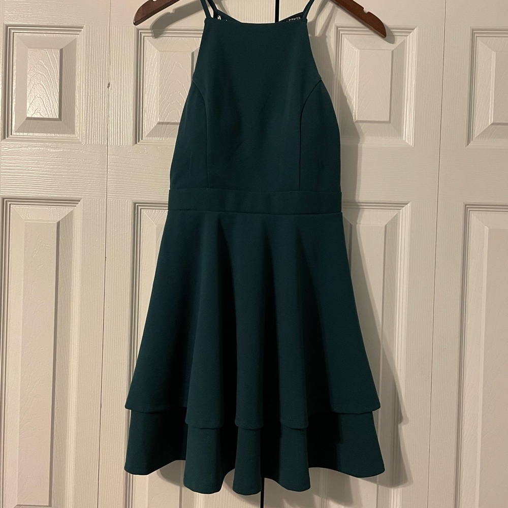 Dark green dress!